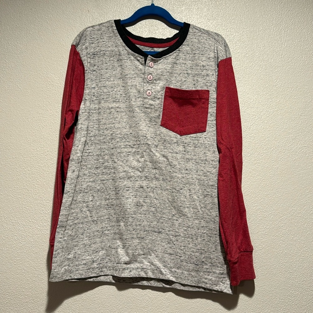 Copper denim henley